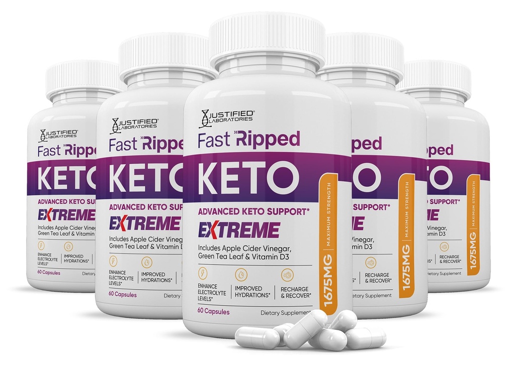 (5 Pack) Fast Ripped Keto ACV Extreme Pills 1675MG Keto Support Blend Capsule Alternative to Keto ACV Gummies Formulated Apple Cider Vinegar Extra Virgin Olive Oil Powder Green Tea Leaf 300 cápsulas