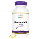 21st Century Flaxseed Oil 1000 mg Softgels (120-Count), Triple Omega 3-6-9 Fatty Acids for Heart Health Support, Gluten-Free & Non GMO Daily Dietary Supplement, No Artificial Flavors or Colors