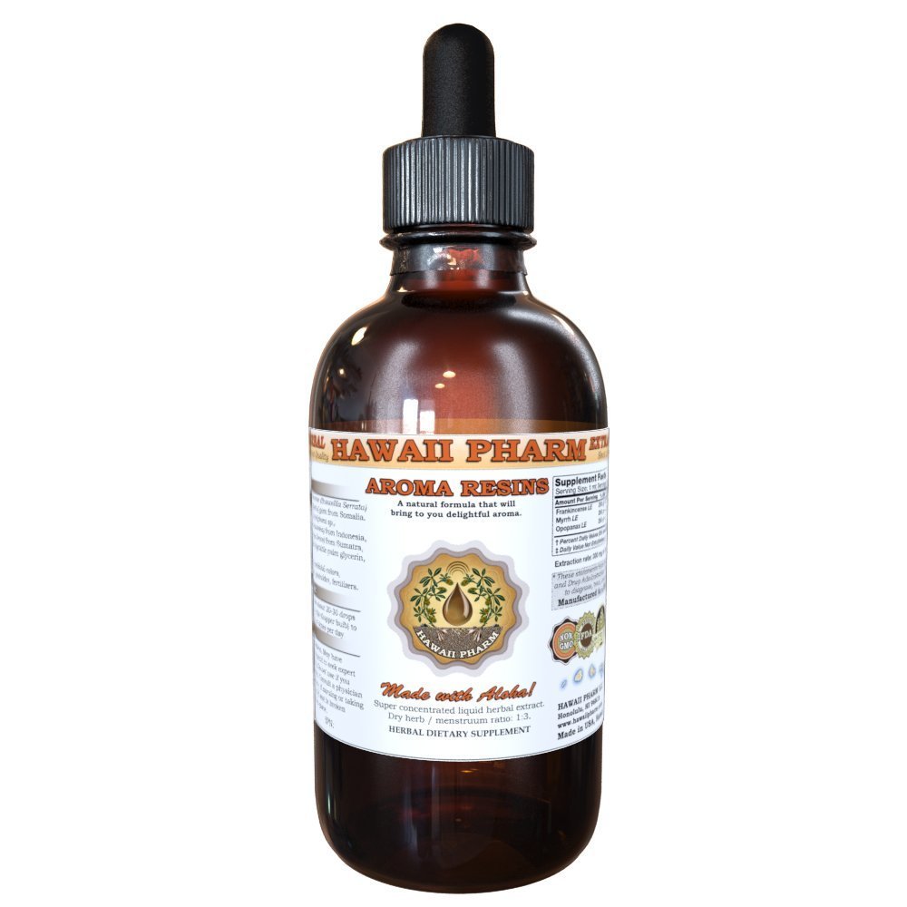 Hawaii Pharm Opopanax, Copal, Frankincense, Myrrh Gum and Dragons Blood Liquid Extract Aroma Supplement Tincture, Herbal Supplement, Made in USA, 4 fl.oz