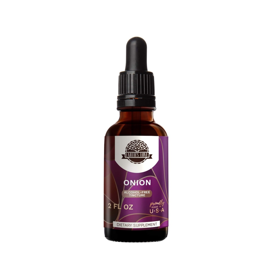 HerbEra Earth's Love - Onion Alcohol-Free Herbal Extract Tincture, Super-Concentrated Onion (Allium Cepa) Dried Bulb (2 Fl Oz)