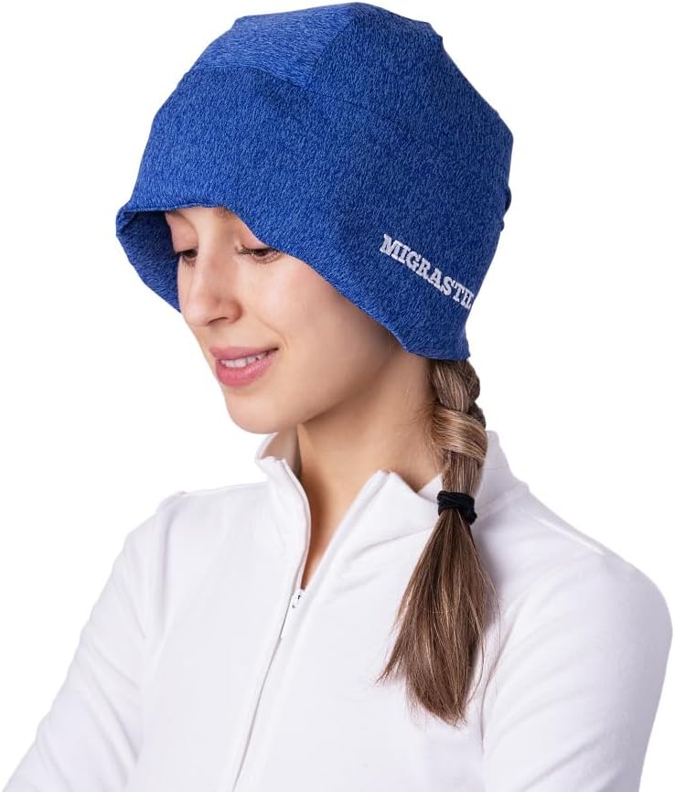 Migrastil MigraFreeze Deluxe Headache &amp; Migraine Hat. Soft, Flexible Cooling Gel Cap for Men &amp; Women. Azul