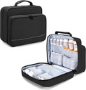 Damero Pill Bottle Organizer, Bolsa de almacenamiento de botellas de medicina Caso de carga para organizador de píldoras, vitaminas, suplementos médicos, negro, diseño de patentes