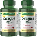 La recompensa de la naturaleza Omega 3, omega de base vegetal 3 suplemento de ácido graso, 520 mg, soporta la salud corporal entera incluyendo corazón, piel, articulación, 30 Softgeles vegetarianos, Alternativa de aceite de pescado (Pack de 2)