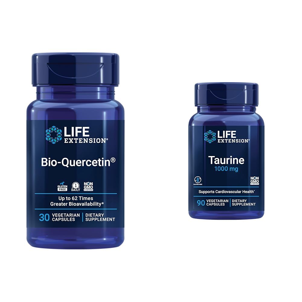 Ampliación de vida Bio-Quercetina 30 cápsulas &amp; Taurine 1000mg 90 cápsulas