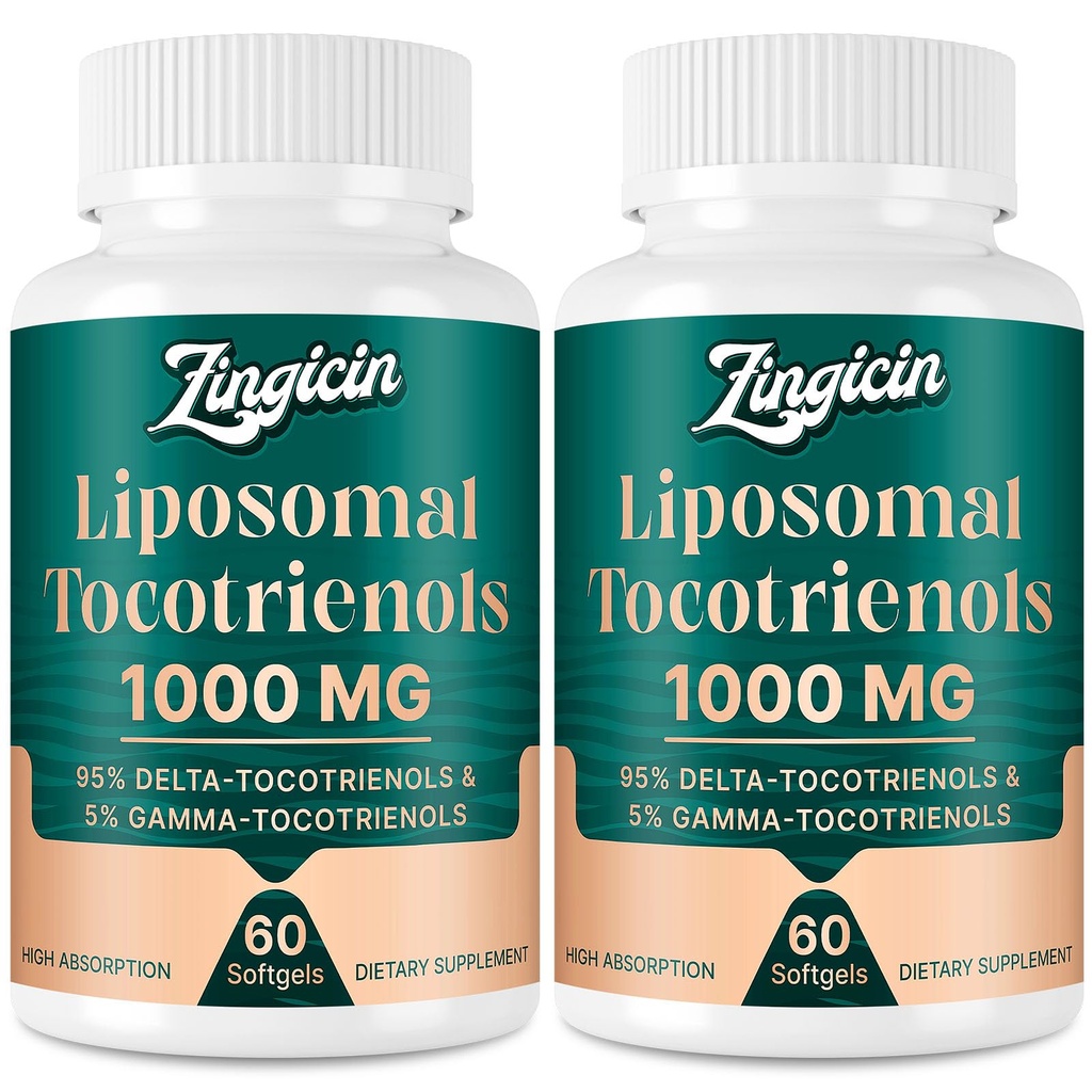 Vitamina E Tocotrienols - Liposomal Tocotrienols Suplemento 1000mg, Altamente Absorbable Delta Tocotrienol y Gamma Tocotrienol para la salud ósea, y soporte antioxidante, 120 Softgels