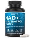 NAD+ Resveratrol Supplement, NAD Supplement w/COQ10, Quercetin, Turmeric