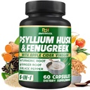 BMVINVOL Psyllium Husk Fiber Supplement t with Fenugreek, Apple Cider Vinegar, Turmeric, Ginger, Black Pepper- Digestion Health Support - 60 Capsules