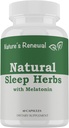 Suplemento natural de la renovación natural del sueño - Melatonina, raíz de Valerian, Ashwagandha, Magnesio, manzanilla, ayuda para dormir herbales nocturna para adultos - 60 cápsulas