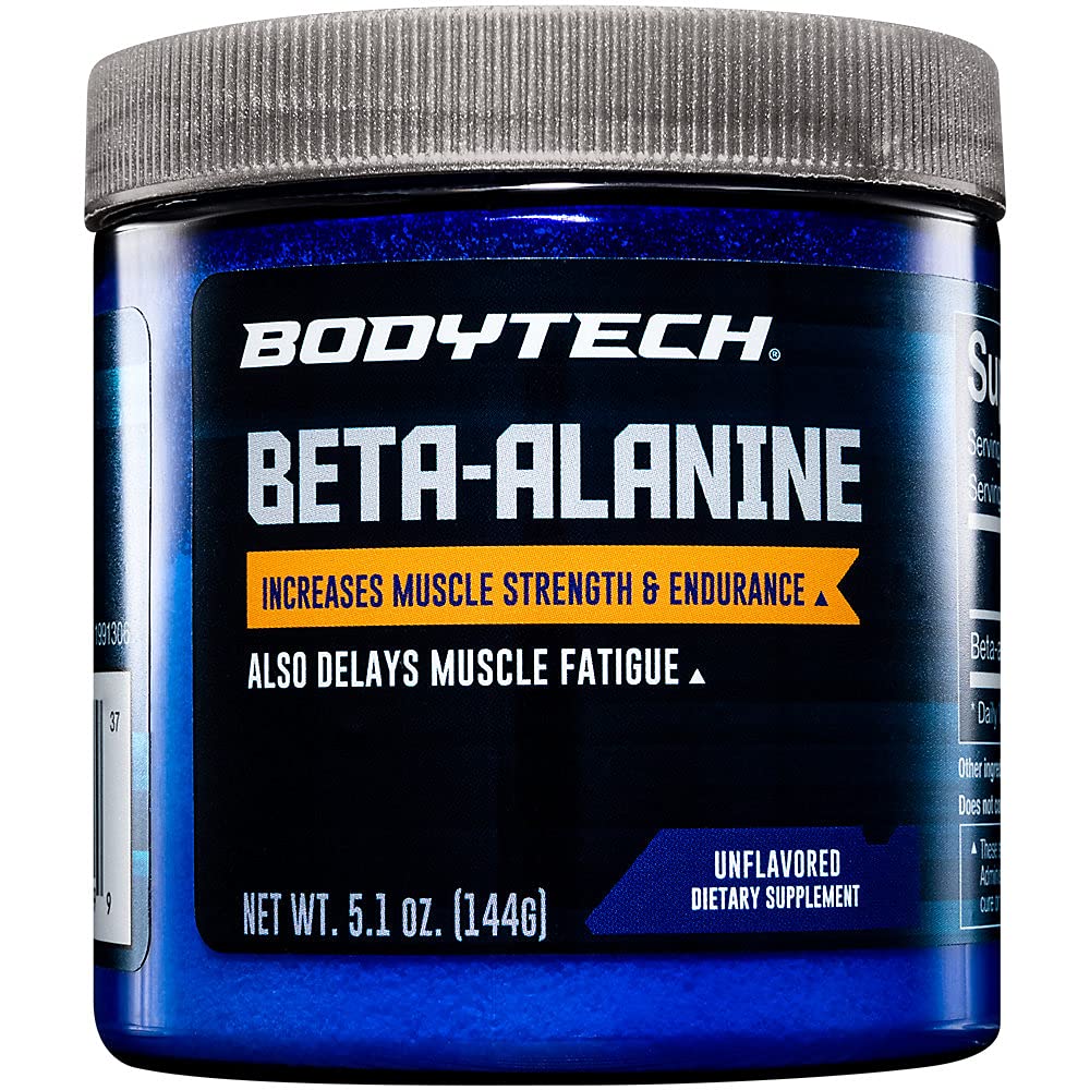 BodyTech Beta-Alanine Powder - Supports Muscle Endurance, Performance & Workout Capacity - Unflavored (5.1 oz, 90 Servings)