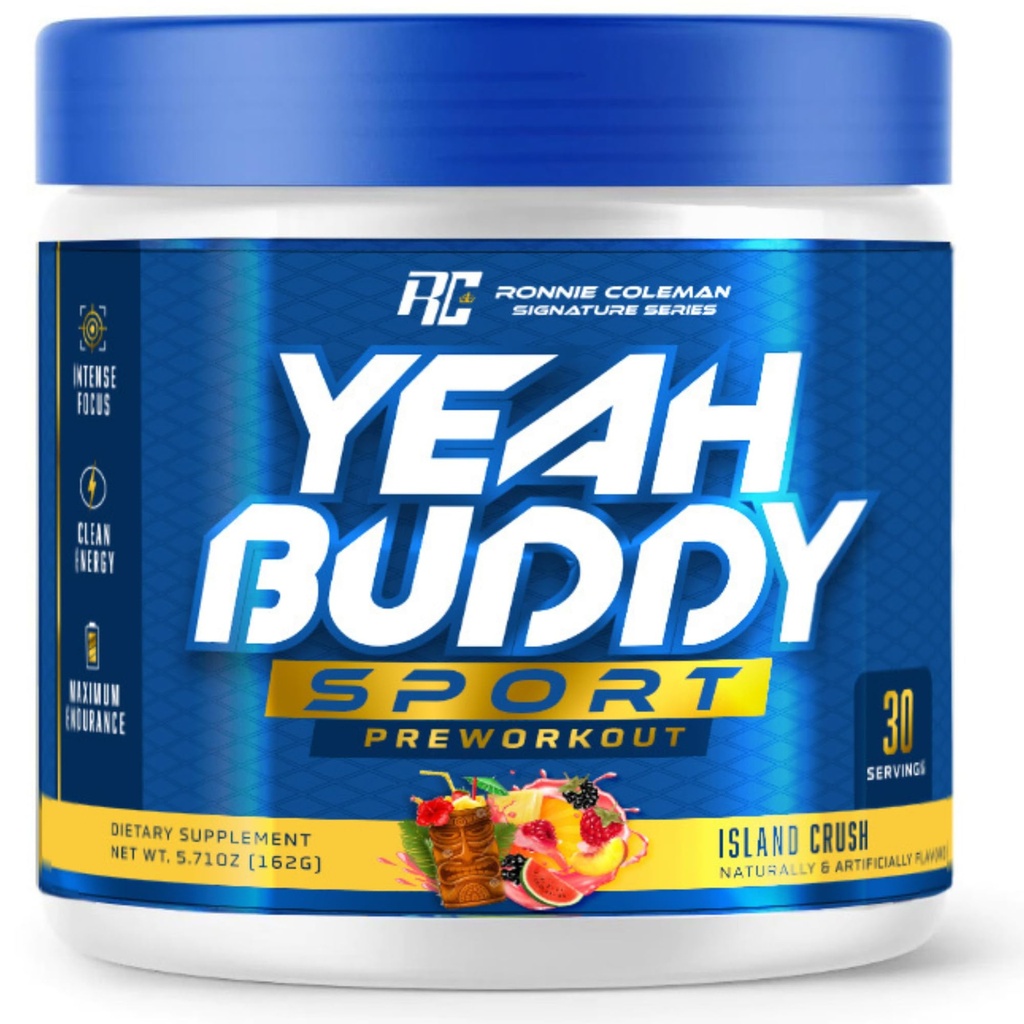 Ronnie Coleman Signature Series New Pre Workout Powder for Women & Men, Preworkout with Amino Acid Beta Alanine, L Citrulline, Caffeine for Energy Support, Endurance & Focus, Island Crush, 30 Serving