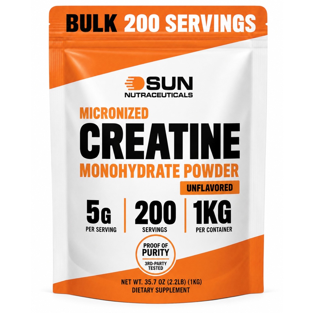 Bulk Creatine Powder for Men & Women, Unflavored Creatine Monohydrate 1kg
