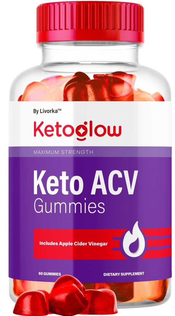 KetoGlow Keto ACV Gummies - Official Keto Glow Gummies ACV Premium All Natural Gummys 1050mg, Keto Glow Apple Cider Vinegar Advanced Formula, KetoGlow Support Review, 60 Gummies for 1 Month
