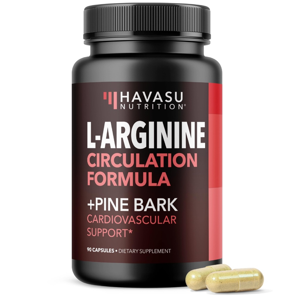 L-Arginina 1800mg y Pine Bark Extract 100mg - Nitric Oxide Supplement for Hombre - Performance Supplement for Men's Health - 90 Cuenta - Resistencia, Apoyo a la Recuperación - Vegan, Capsules No GMO