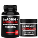 L Arginine L Citrulline (240 Conde) - Píldora de óxido nítrico para resistencia y resistencia L Arginine L Citrulline Powder (3g) - Pólvora de óxido nítrico para rendimiento y resistencia - Vegan &amp; USA Made