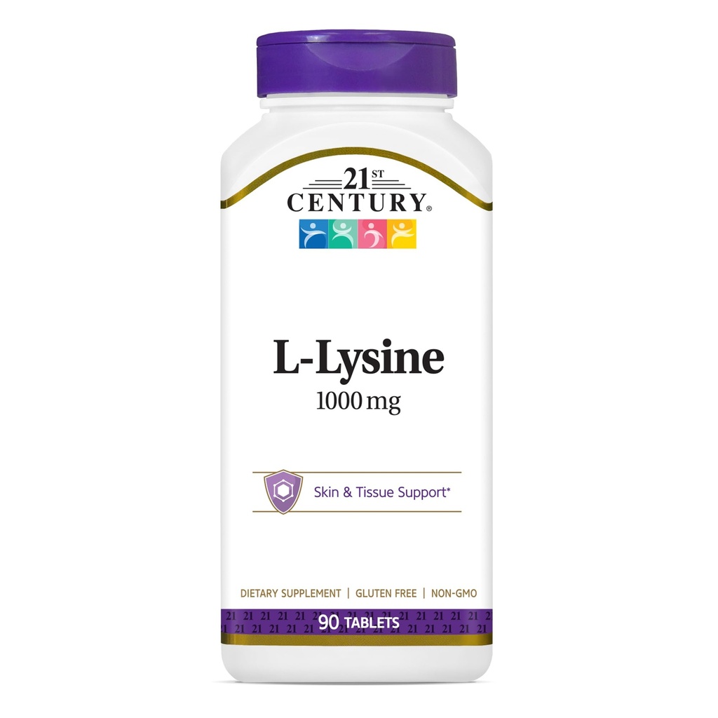 21st Century Healthcare L-Lysine 1000 mg, 90 Conteo de tabletas