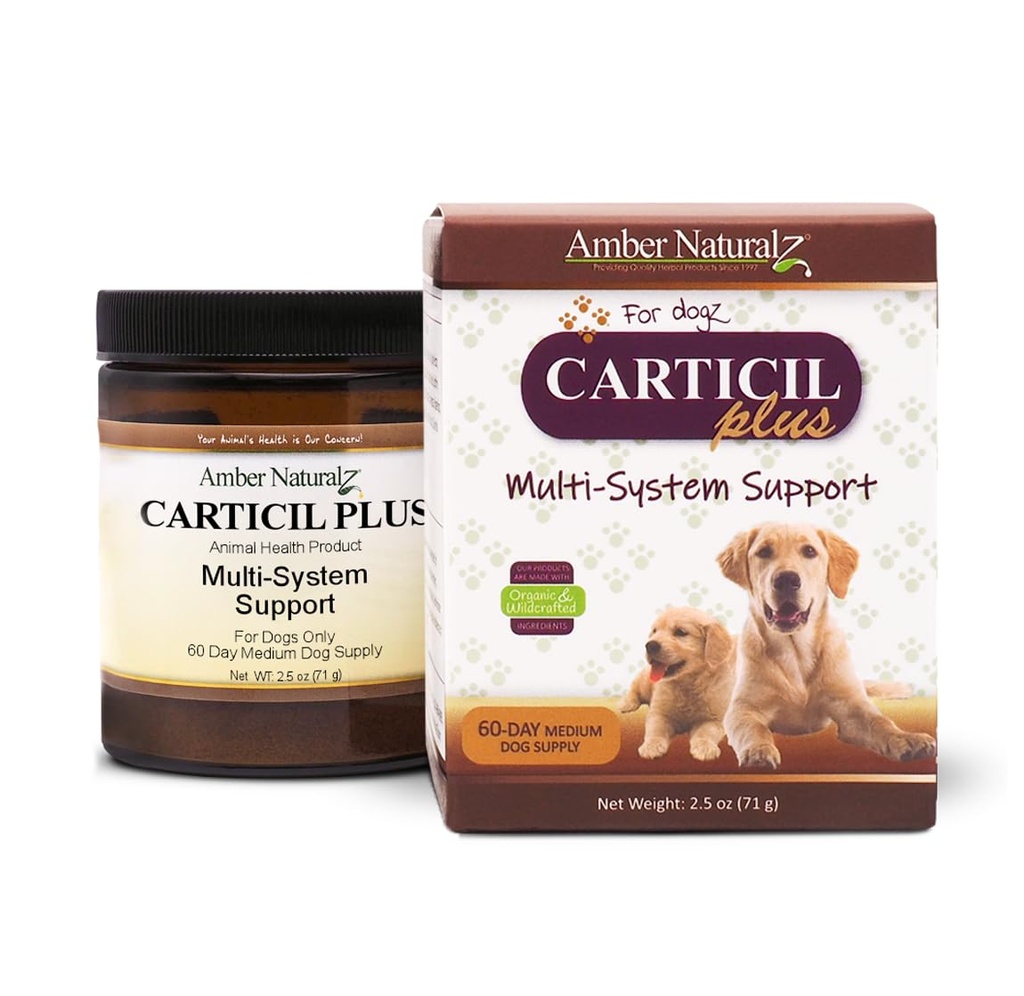 Amber NaturalZ Carticil Plus Herbal Supplement for Dogs ← Multi-System Support for Joint, Digestive, and Immune Health ¦ Natural Aid for General Wellness and Vitality ← 60-Day Medium Dog Supply