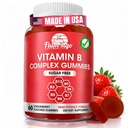 Complejo de vitamina B sin azúcar - Vitamina B12, B7, B6, B3 (Niacina), B5, B8, B9 (Folate)- Tercera Parte Tested- Prenatal, Vegan Diet, Adultos Mayores - B Complex Vitamin Supplement- 60 Gummy Botella