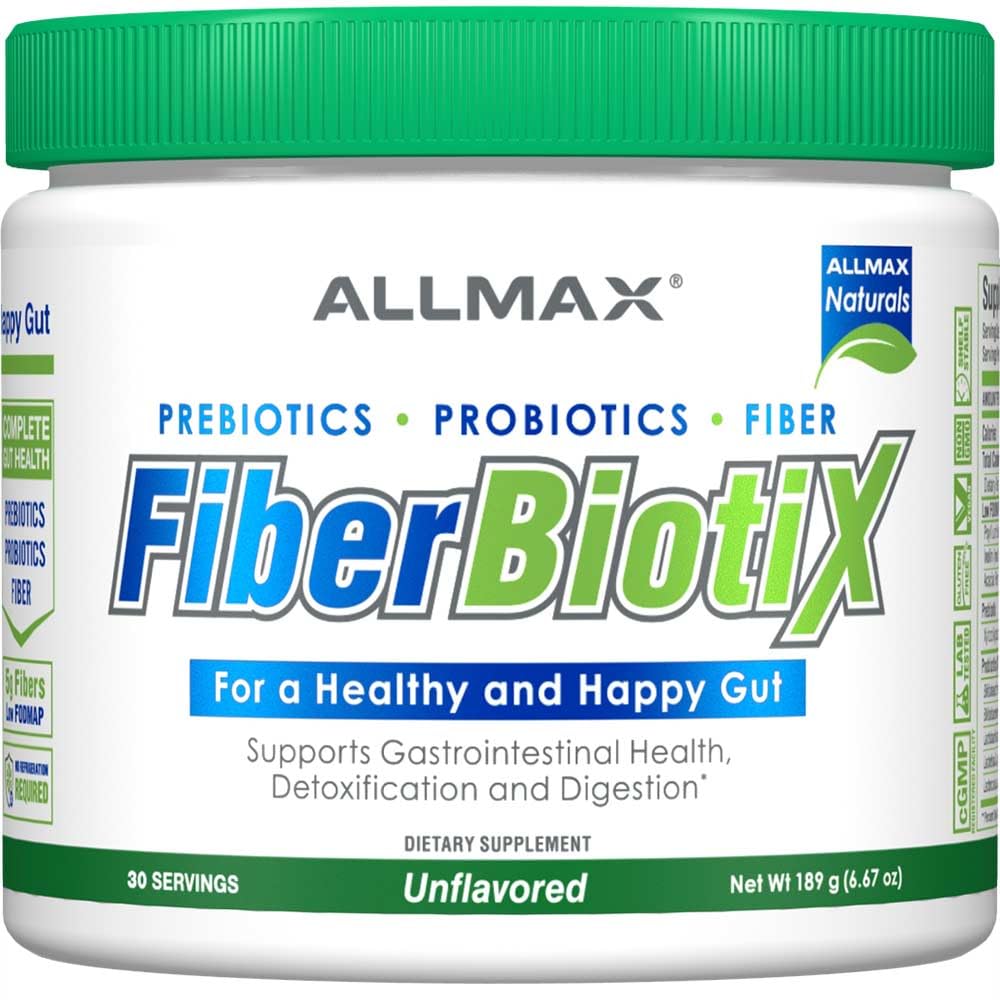 ALLMAX Naturals - FiberBiotix - Apoya la salud gastrointestinal, la desintoxicación y la digestión para un Gut sano y feliz (189g, Desflavorado)