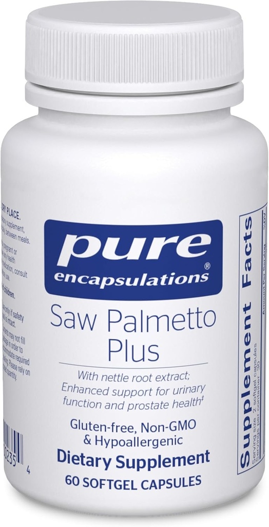 Pure Encapsulations Saw Palmetto Plus ← con Nettle Root Extract to Support Urinary Function ← 60 Softgel Capsules