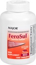 Major FeroSul - Sulfato ferroso 325 mg Tabletas - Suplemento de hierro para mujeres y hombres - Especialmente Coated Tablas fáciles de cambiar - Rojo - 1000 Cuadros