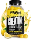 Gummies de Monohidrato de Creatina - Gummies de Creatina para Mujeres - Crecimiento muscular, Fuerza, " Recuperación - Vegan, No-GMO, " Libre de gluten - Sabor de limón natural - (30 Servimientos, 120 Conde)
