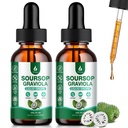 Soursop Bitters Liquid - 7 in 1 Soursop Graviola Liquid Drop Leaf Extract 4 Fl Oz (120ml) with Organic Sea Moss for Cell Support & Regeneration, Liver Immune Boost Antioxidant (2 Pack)