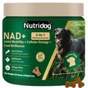 NMN Supplement for Dogs NAD+ Booster - Anti-Aging & Longevity Soft Chews for Senior Dogs with Resveratrol, CoQ10, Glucosamine & Omega-3-3-in-1 Cellular Energy, Joint & Skin Support