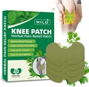 WILD+ Knee Pain Relief Patches, 40pcs Heat Patches for Knee, Natural Knee Patches for Pain Relief Bone on Bone, Herbal Plaster Pain Patches for Long Lasting Relief Back, Joint, Back, Neck, Shoulder