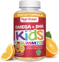 Feel Great Vitamin Co. Completo DHA Gummies para niños que viven con Omega 3 6 9 + DHA, Vitamina C ← Apoya Función cerebral saludable, Visión & Heart Health TEN Gluten Free, Vegetarian TEN 60 Gummies