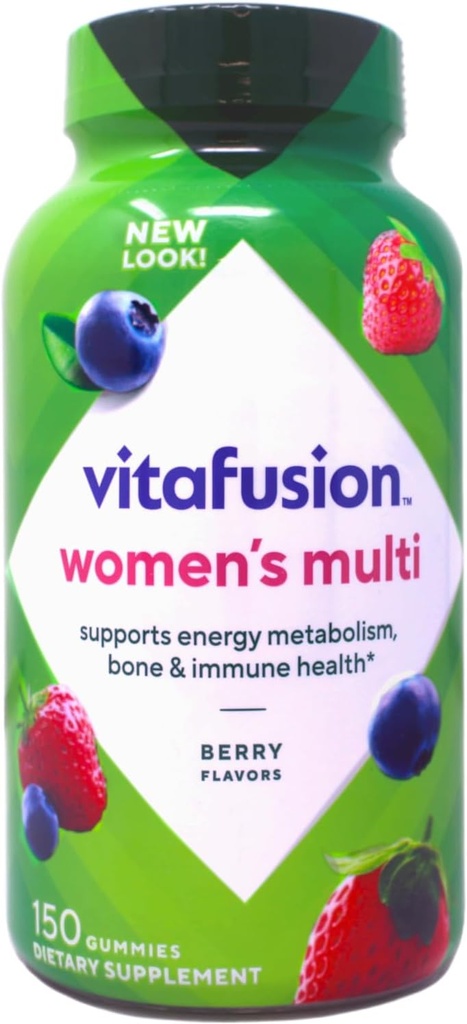 vitafusion Women’s Daily Gummy Multivitamin: vitamin C & E, Delicious Berry Flavors, 150ct (75 day supply), from America’s number one Gummy Vitamin Brand