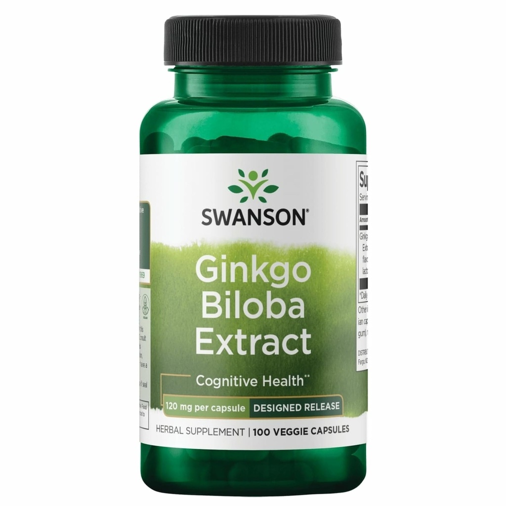 Delayed-Release Ginkgo 120 mg 100 cápsulas por Swanson Ultra