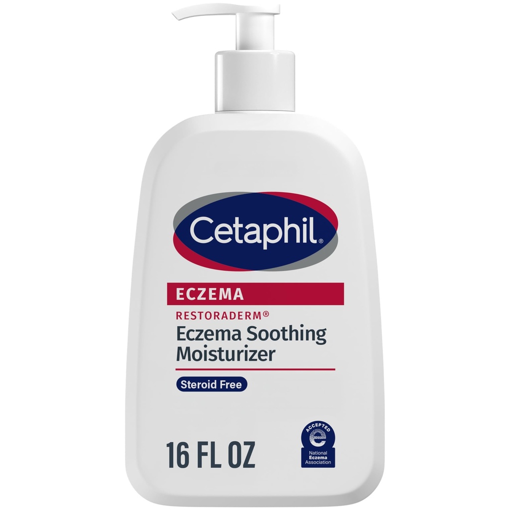 CETAPHIL ECZEMA RESTORADERM Soothing Moisturizer, For Eczema Prone Skin, 16 oz, Fewer Symptom Flare-Ups, 48 Hour Hydration, 1% Skin Protectant Colloidal Oatmeal, Steroid Free, Doctor Recommended Brand