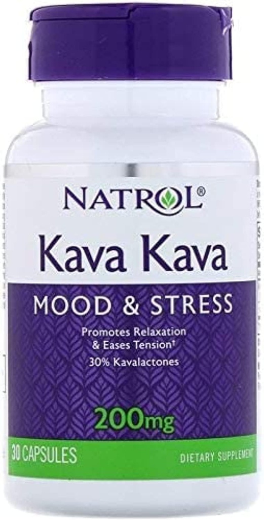 Natrol Kava Kava Capsule, 200 Mg - 30 por paquete - 3 paquetes por caso.