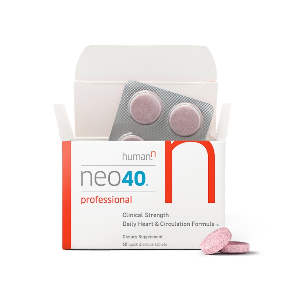 HumanN Neo40 Professional - Asistencia para la circulación del corazón diario - Methylfolate, Powder de remolacha, Hawthorn Berry, L-citrulline - 60 Tablas disoluvables