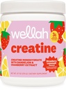 Wellah Creatine para Mujeres - Monohidrato de Creatina con Dandelion & Cranberry Extract (50 Servings, Strawberry Lemonade)