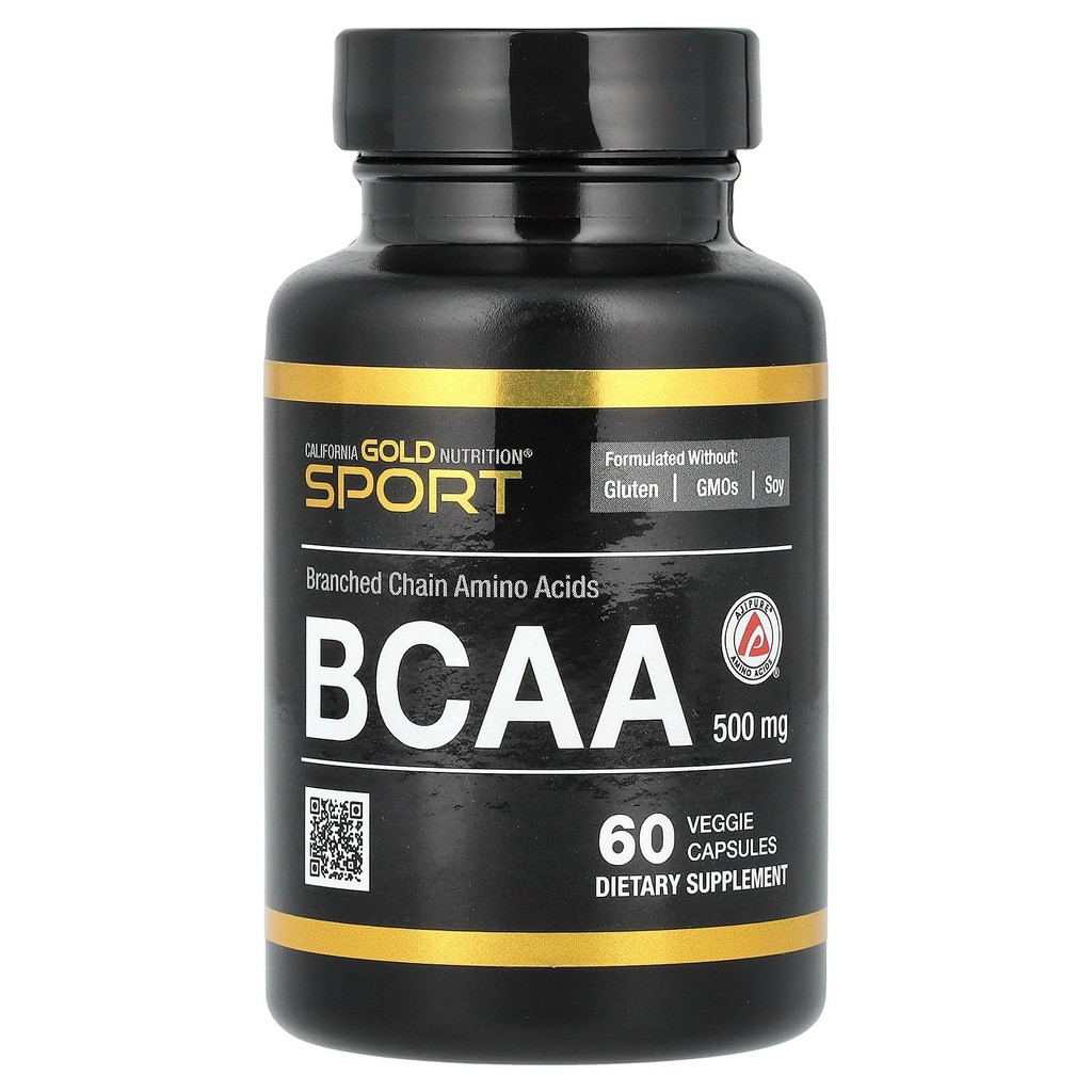 California Gold Nutrition BCAA, AjiPure® Branched Chain Amino Acids 2:1:1 with L-Leucine, L-Isoleucine, and L-Valine, 500 mg, 60 Veggie Capsules