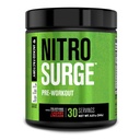 Jacked Factory NITROSURGE Pre Workout Supplement - Endless Energy, Instant Strength Gains, Clear Focus, Intense Pumps - NO Booster & Preworkout Powder with Beta Alanine - 30 Servings, Cherry Limeade