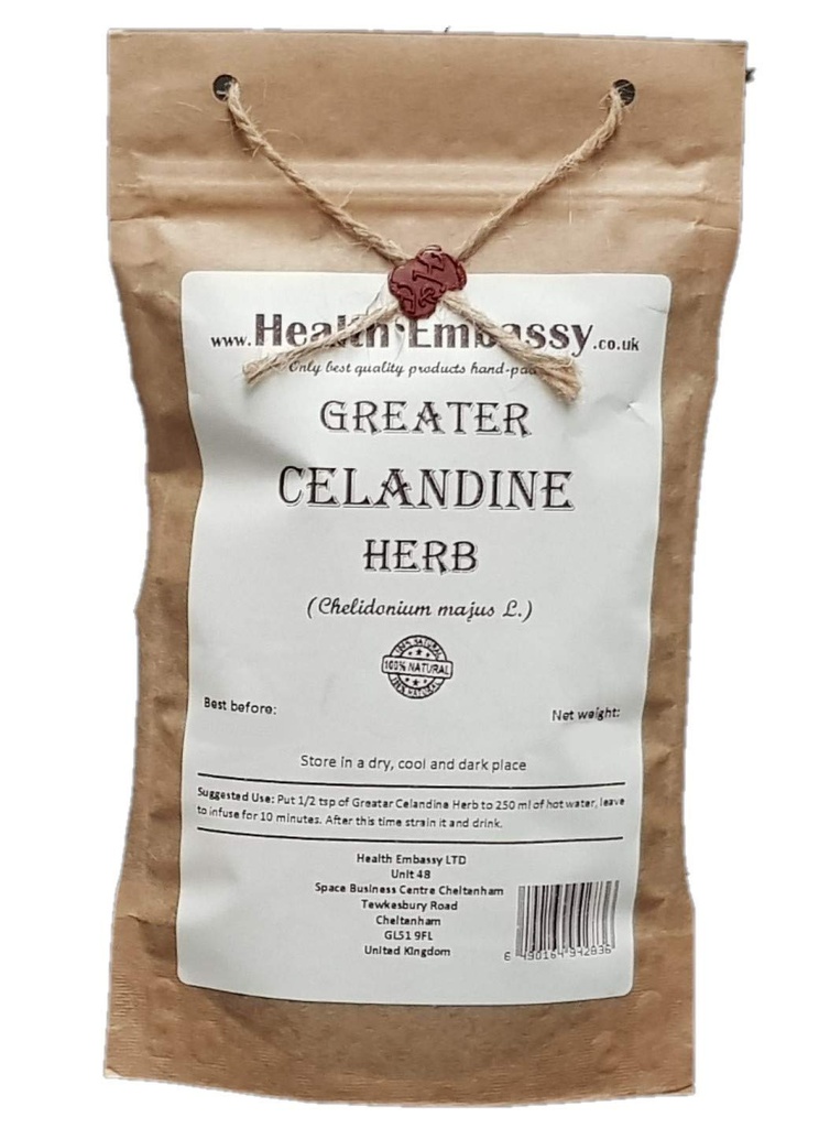 Health Embassy Greater Celandine Herb | Chelidonium Majus L | Herbal Tea (100g)