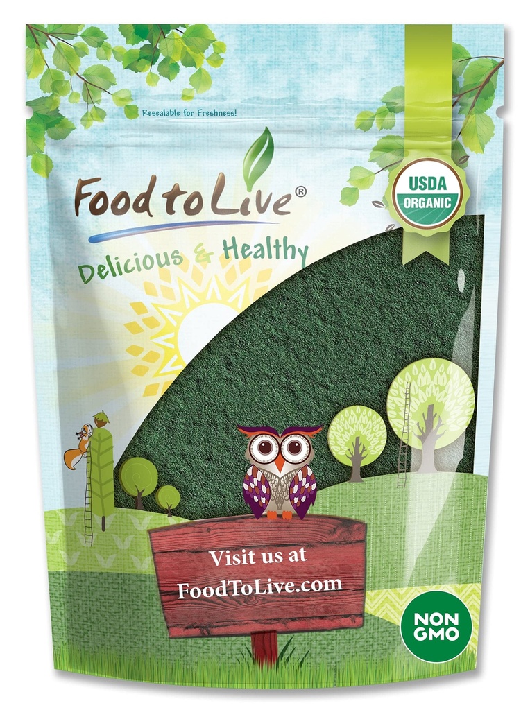 Alimentos para la producción de clorella orgánica en vivo, 1 libra — Non-GMO, Kosher, Raw Green Algae, Vegan Superfood, Bulk, Pura Vegan Green Protein, Rich in Vitamins and Minerals, Great for Drinks, Broken Cell Wall