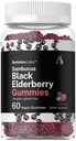 Horbaach Sambucus Black Elderberry Gummies Silencio 60 Conde Silencio con Zinc y Vitamina C Silencio Vegan, No GMO, Gluten Free Extract for Adults ← Berry Flavor Silencioso por Berkshire Labs