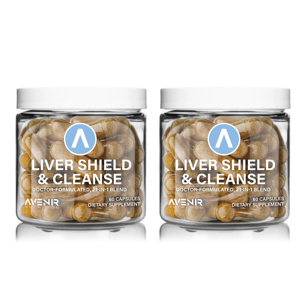 Avenir Nutrition Liver Shield & Cleanse | Herbal Liver Cleanse Detox & Repair Supplement | Milk Thistle & Artichoke Extract Supplements | Fatty Liver & Health Support | 120 Capsules for Men and Women