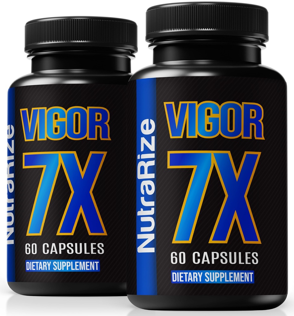 (2 Pack) Vigor 7X Pills, Official Vigor 7X Formula for Peak Performance, All-Natural Ingredients to Sustain Energy Levels, Stamina, and Overall Health, Premium Vigor7X Pastillas Review (120 Capsules)