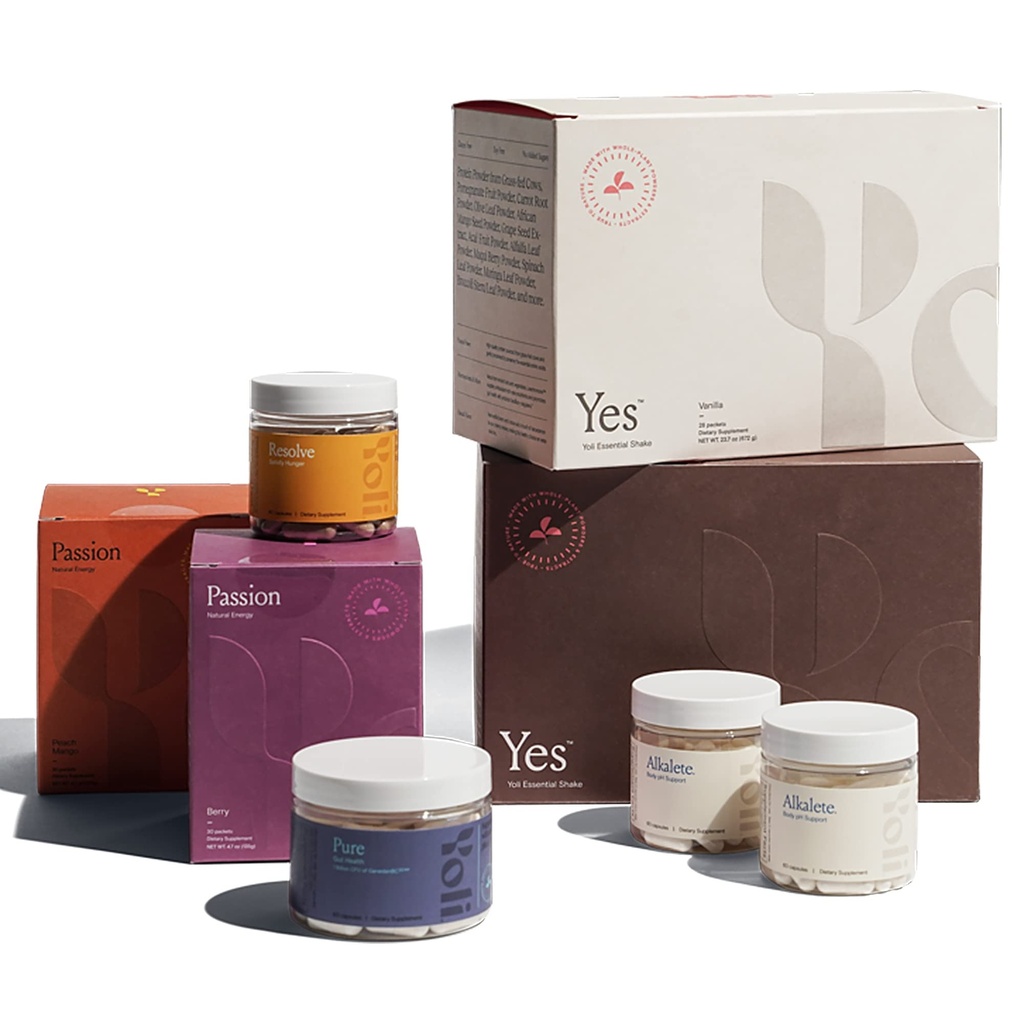 Kit de Transformación Yoli® Incluye SÍ, Pasión, Alkalete, Puro, Resolve y The Better Body System 28-Day Program T-Kit (Flavors Vary)