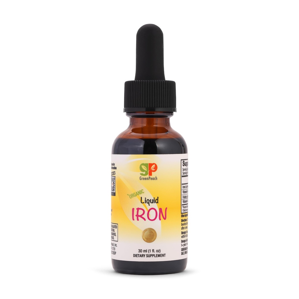 Liquid Iron Supplement for Infants Babies and Toddlers – Sugar Free Iron Drops with Folic Acid, Vitamin B6 and B12 | Certified Vegetarian | Non-GMO | Gluten Free & Tummy Gentle | Ages 4 & Under
