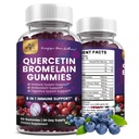 (2 Pack) Quercetin Gummies with Bromelain Zinc Elderberry Vitamin C D3 K2, Quercetin 1000mg Supplement with Bromelain 500mg for Cardiovascular, Immune System & Allergy, Vegan Gummy for Adult & Kid