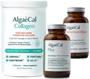 ALGAECAL Bone Builder &amp; Collagen Bundle – Collagen Clínicamente Aportado con Verisol, Fortibone, Fortigel + Calcio Planta-Basado, Estroncio, D3, K2, Magnesio &amp; 16 Nutrientes para Belleza &amp; Bone Health
