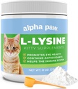 Alfa Paw - Grado Humano para Mascotas - Suplemento Lisina Cat - Suministros Extras 5-10 Mes - Lisina Natural (8 onzas/227 gramos)