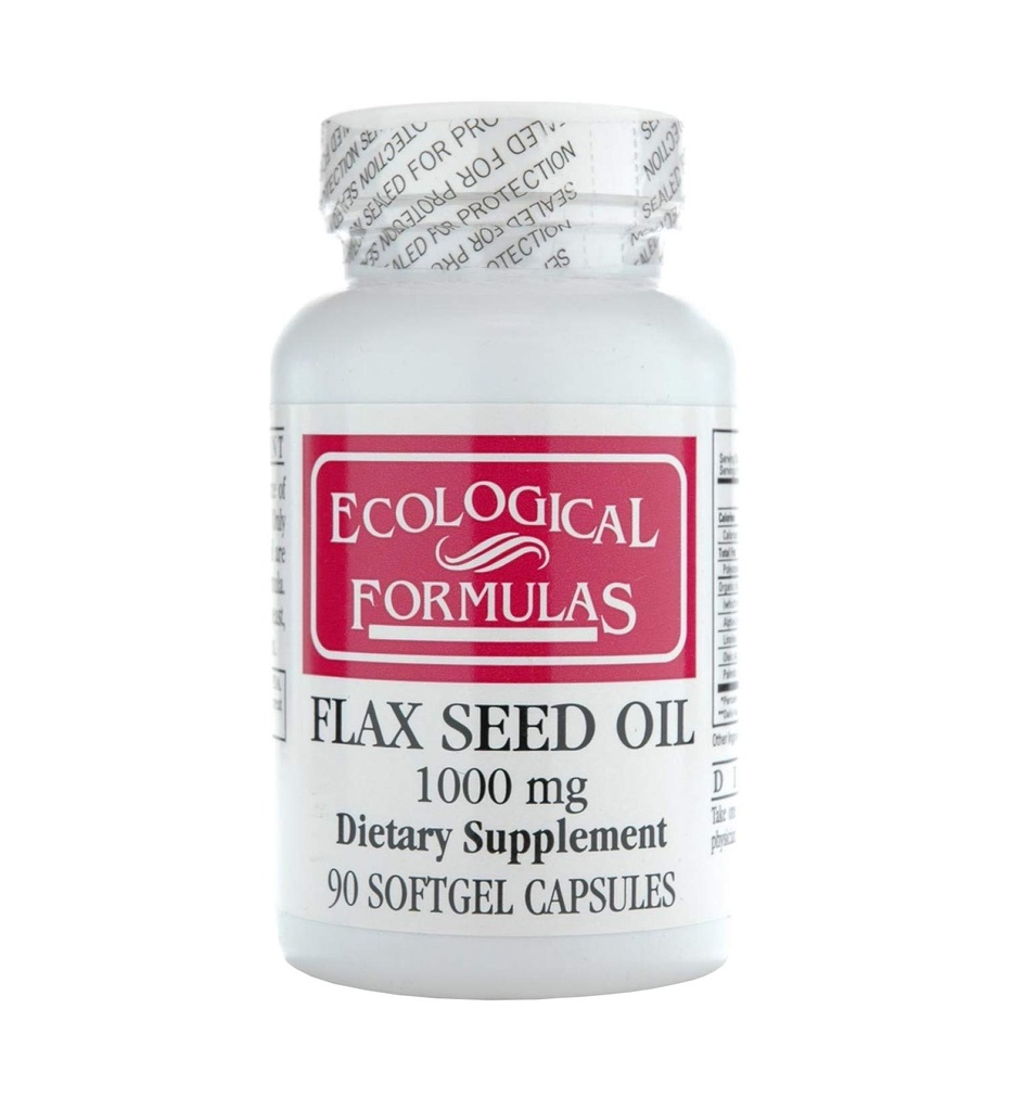 Fórmulas ecológicas aceite de semilla de Flax orgánico 1000 Mg, blanco, 90 Conde