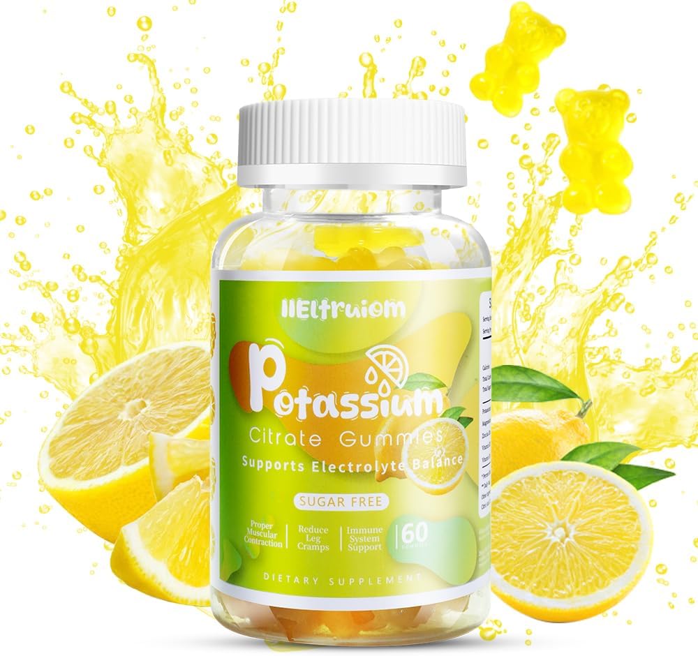 Gummies de citrato de potasio, Gummies de magnesio de potasio, Suplemento de Potasio de 600 mg para cáñamo de la pierna, Gummies de glucocinato de magnesio, No Sugar