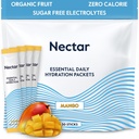 Embalajes de hidratación Nectar - Electrolitos Embalajes de polvo - Sugar Gratis > 0 Calorie - Electrolitos de fruta orgánica líquido diario IV Polvo para alivio de la deshidratación y rehidratación rápida (Mango 30 Pack)